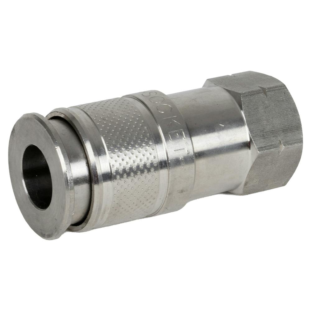 1/4" Body x 1/4" FNPT Stainless Steel Multisocket Universal Pneumatic Coupler
