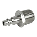 1/4" Body x 1/2" MNPT Nickel-Plated Brass Industrial Interchange Pneumatic Quick Disconnect Plug