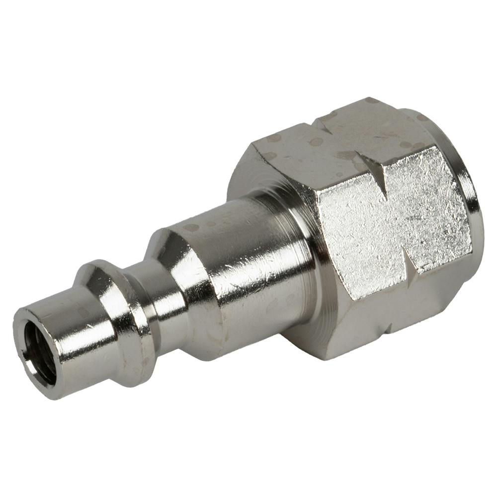 1/4" Body x 1/4" FNPT Nickel-Plated Brass Industrial Interchange Pneumatic Quick Disconnect Plug