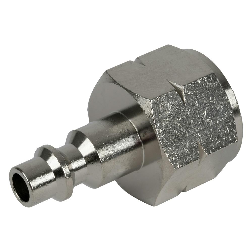 1/4" Body x 1/2" FNPT Nickel-Plated Brass Industrial Interchange Pneumatic Quick Disconnect Plug