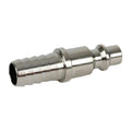 1/4" Body x 3/8" Hose Barb Nickel-Plated Brass Industrial Interchange Pneumatic Quick Disconnect Plug