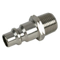 3/8" Body x 3/8" MNPT Nickel-Plated Brass Industrial Interchange Pneumatic Quick Disconnect Plug