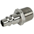 3/8" Body x 1/2" MNPT Nickel-Plated Brass Industrial Interchange Pneumatic Quick Disconnect Plug