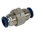 1/8" OD Push-to-Connect x 1/8" OD Push-to-Connect Nickel-Plated Brass Pneumatic Bulkhead Union
