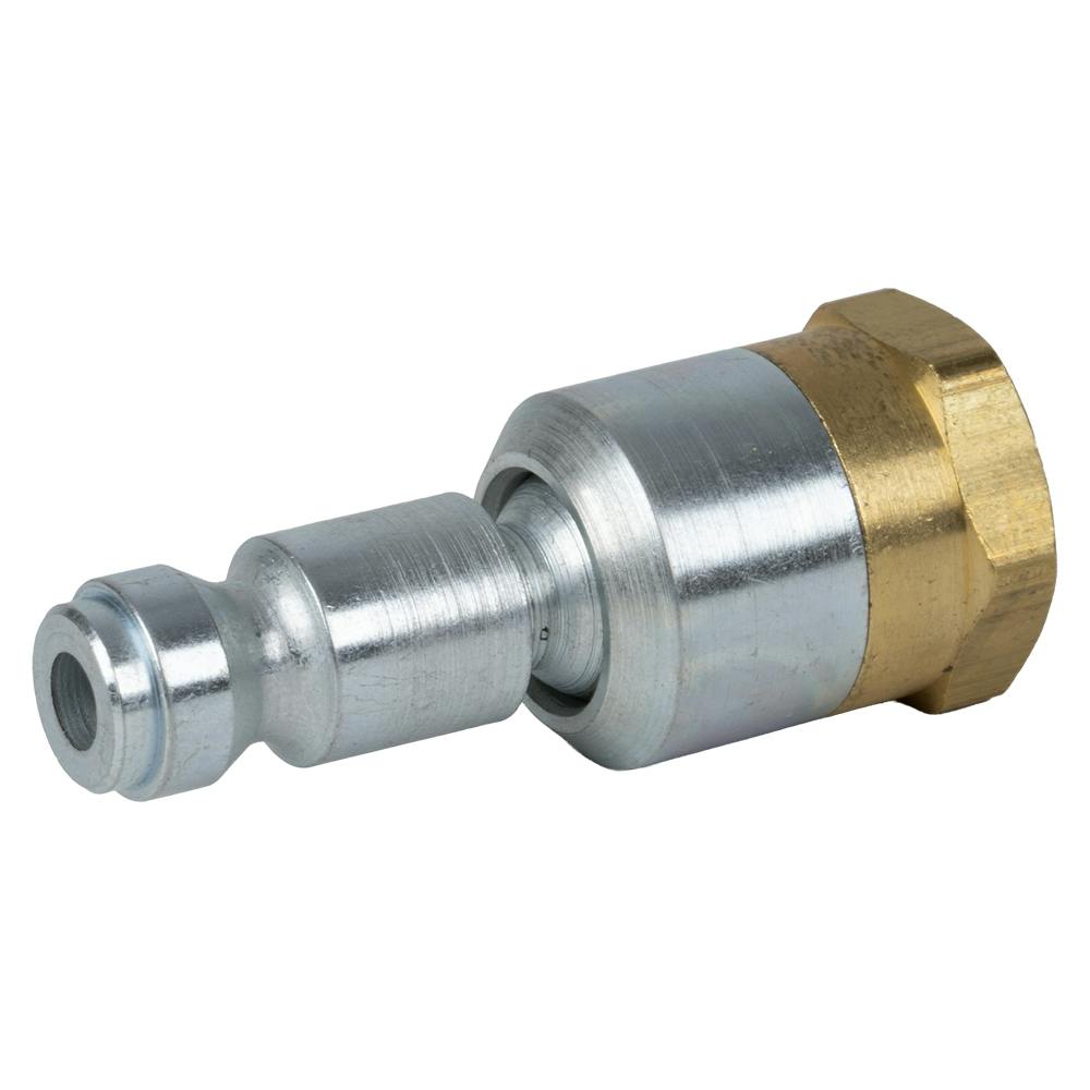 1/4" Body x 1/4" FNPT Brass/Steel Automotive Interchange Pneumatic Ball Swivel Connector