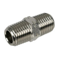 1/4" MNPT x 1.22" L Nickel-Plated Brass Threaded Hex Nipple
