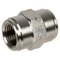 1/8" FNPT x 1/8" FNPT Nickel-Plated Brass Threaded Female Coupling