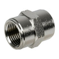 3/8" FNPT x 3/8" FNPT Nickel-Plated Brass Threaded Female Coupling