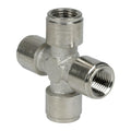 1/8" FNPT Nickel-Plated Brass Threaded Female Cross