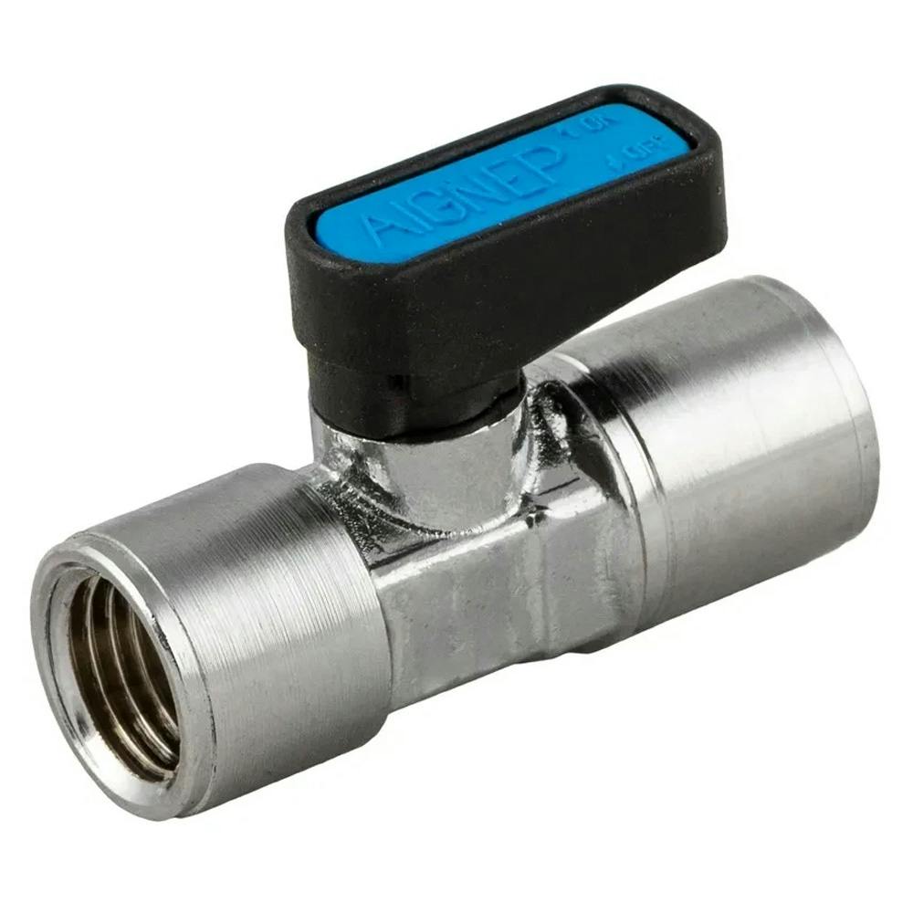 1/2" FPT x 1/2" FPT Brass Straight Thru Mini Ball Valve with NBR O-Ring