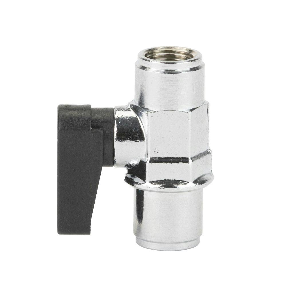 1/8" FPT x 1/8" FPT Brass Straight Thru Mini Ball Valve with NBR O-Ring