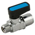 3/8" FPT x 3/8" MPT Brass Straight Thru Mini Ball Valve with NBR O-Ring