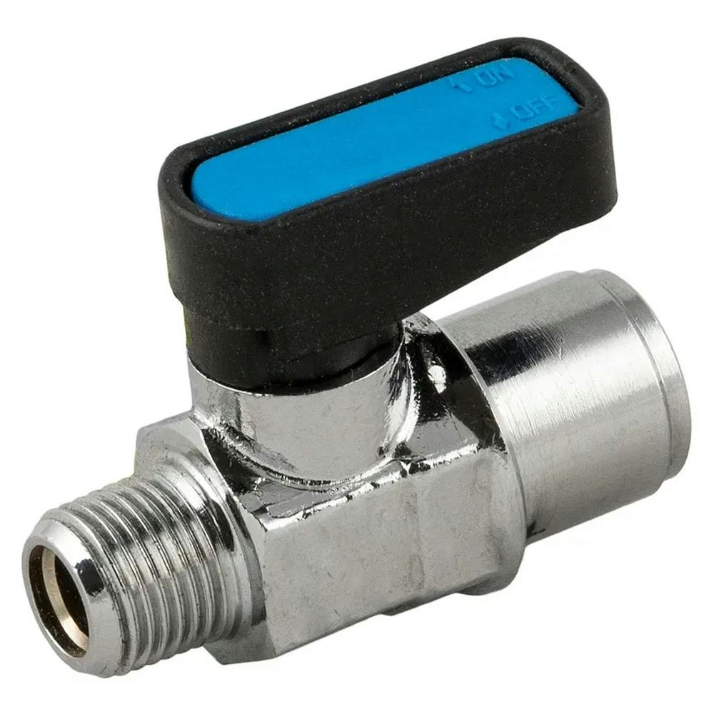 3/8" FPT x 3/8" MPT Brass Straight Thru Mini Ball Valve with NBR O-Ring