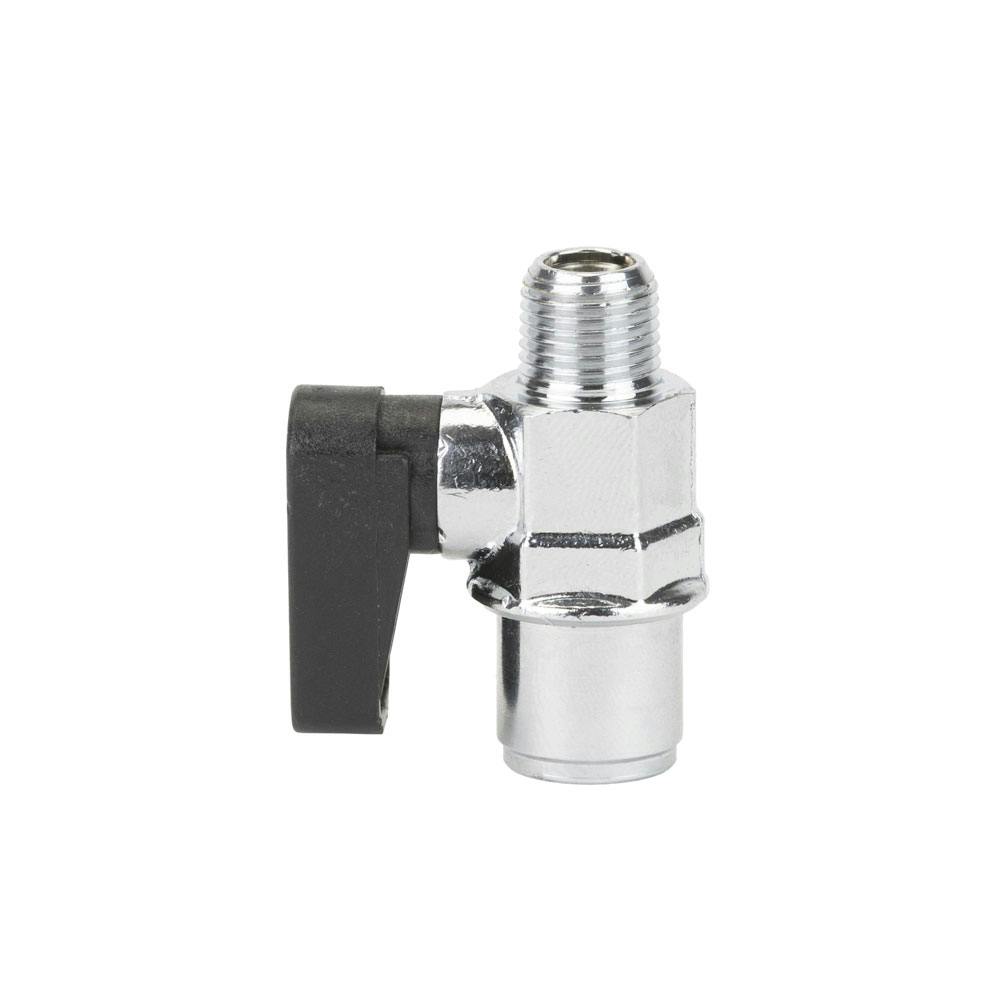 1/8" FPT x 1/8" MPT Brass Straight Thru Mini Ball Valve with NBR O-Ring