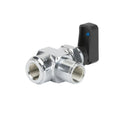 1/8" FPT x 1/8" FPT 90º Chrome Nickel-Plated Brass Mini Ball Valve