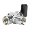 1/4" FPT x 1/4" FPT 90º Chrome Nickel-Plated Brass Mini Ball Valve