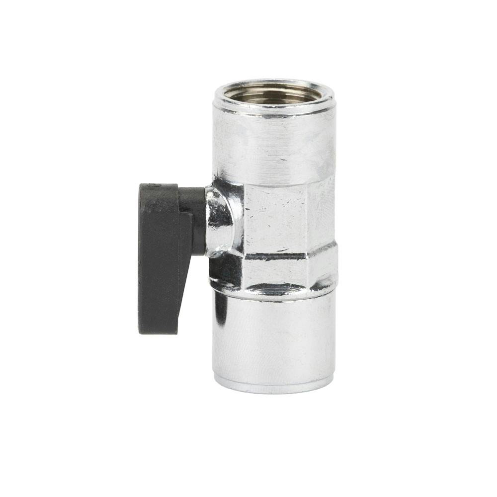3/8" FPT x 3/8" FPT Brass Straight Thru Mini Ball Valve with NBR O-Ring
