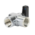 3/8" FPT x 3/8" FPT 90º Chrome Nickel-Plated Brass Mini Ball Valve