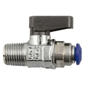 1/4" Tube x 1/4" MPT Brass Straight Thru Mini Ball Valve with NBR O-Ring