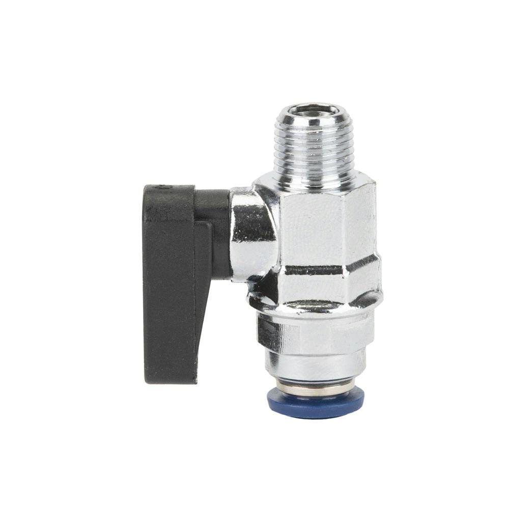 1/4" Tube x 1/8" MPT Brass Straight Thru Mini Ball Valve with NBR O-Ring