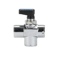 3/8" FPT 3-Way Chrome Nickel-Plated Brass Closed Center Mini Ball Valve