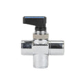1/4" FPT 3-Way Chrome Nickel-Plated Brass Open Center Mini Ball Valve