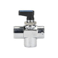 3/8" FPT 3-Way Chrome Nickel-Plated Brass Open Center Mini Ball Valve