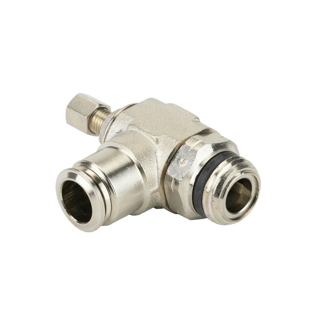 1/2" Tube x 1/2" MPT Brass Needle Valve, Controlled Flow: Out