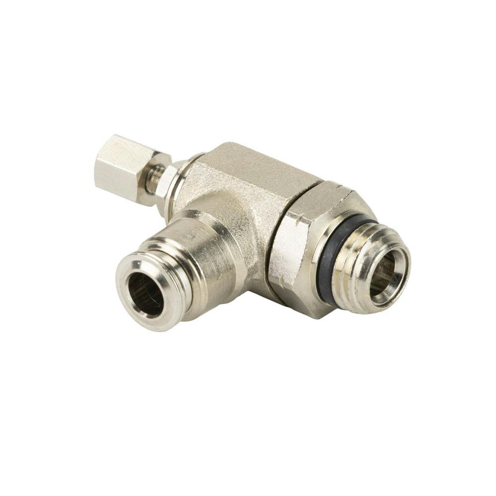 1/4" Tube x 1/4" MPT Brass Needle Valve, Controlled Flow: In