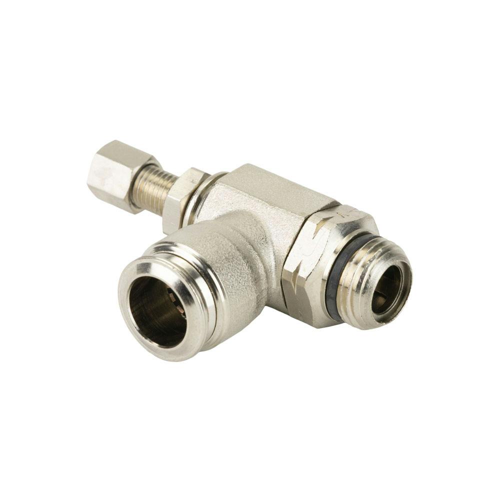 1/2" Tube x 3/8" MPT Brass Needle Valve, Controlled Flow: In