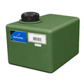 6 Gallon Green Polyethylene Rectangular Flat Bottom Tank with Pump Mount, 2" Lid & No Fitting - 15" L x 12" W x 8" Hgt.