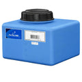 6 Gallon Blue Polyethylene Rectangular Flat Bottom Tank with 5" Lid & 3/4" Fitting - 15" L x 12" W x 8" Hgt.