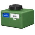 6 Gallon Green Polyethylene Rectangular Flat Bottom Tank with 5" Lid & 3/4" Fitting - 15" L x 12" W x 8" Hgt.