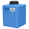7 Gallon Blue Polyethylene Rectangular Flat Bottom Tank with 5" Lid & 3/4" Fitting - 14" L x 9" W x 15" Hgt.