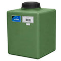 7 Gallon Green Polyethylene Rectangular Flat Bottom Tank with 5" Lid & 3/4" Fitting - 14" L x 9" W x 15" Hgt.