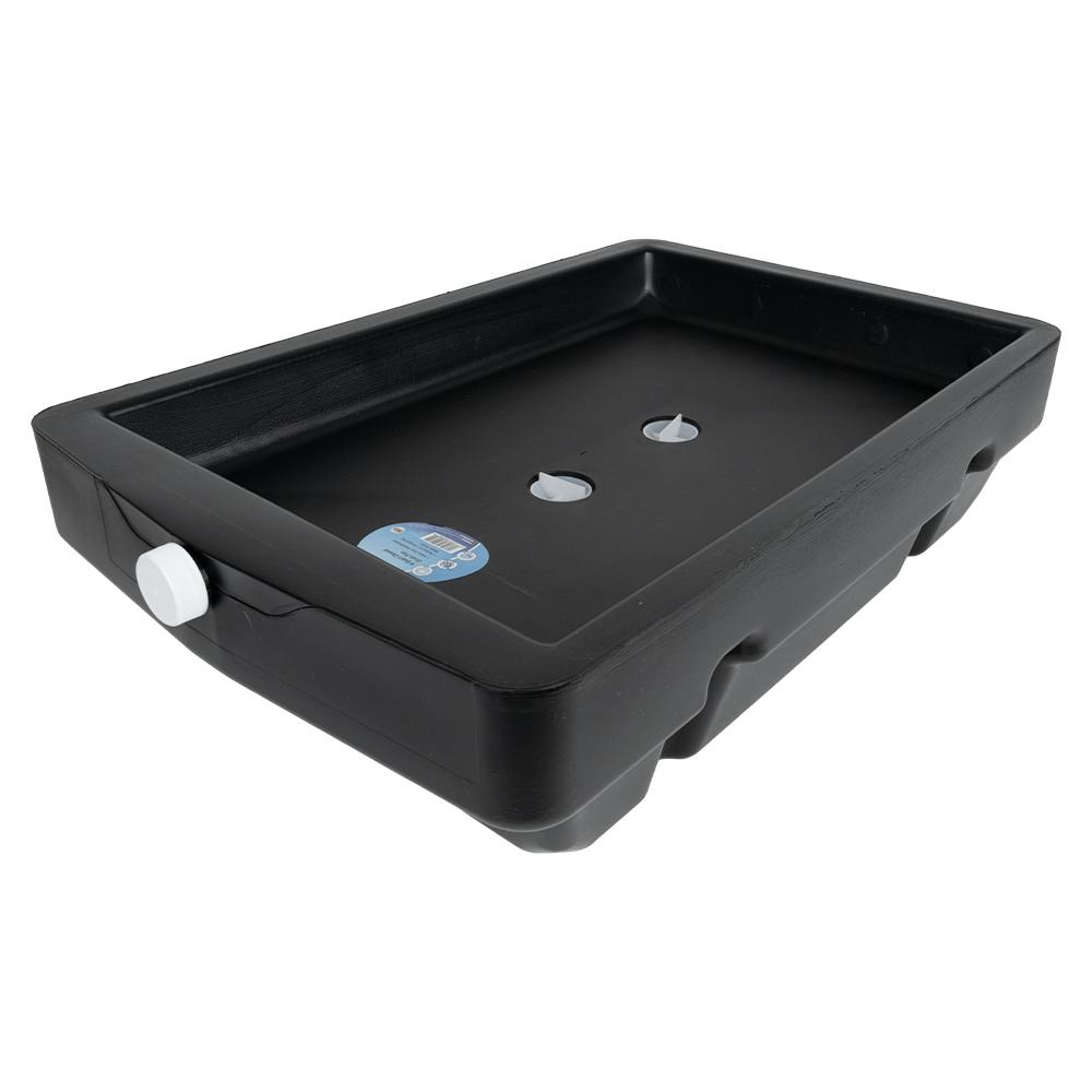 9 Qt Black Closed-Top Drain Pan