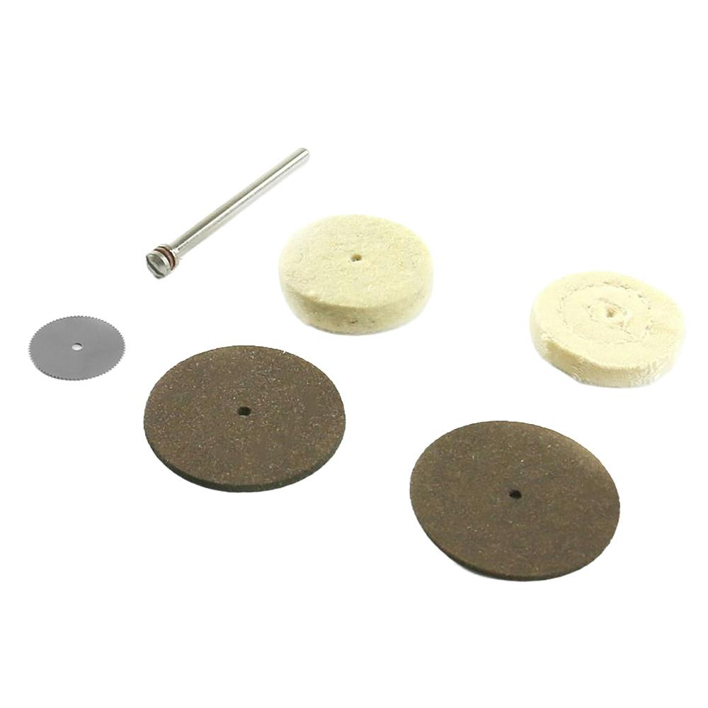 7-Piece Mini Cutting & Polishing Wheel Kit with 1/8" Shank Mandrel for Rotary Tools