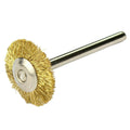 3/4" Dia. Mounted Mini Brass Wire Wheel with 1/8" Shank for Rotary Tools