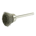 1" Dia. Mounted Mini Steel Wire Cup Brush with 1/8" Shank for Rotary Tools