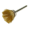 1" Dia. Mounted Mini Brass Wire Cup Brush with 1/8" Shank for Rotary Tools