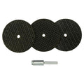 1-1/2" Dia. Fiberglass-Reinforced Cut-Off Wheel with 1/8" Shank Mandrel for Rotary Tools - Set of 3 Wheels