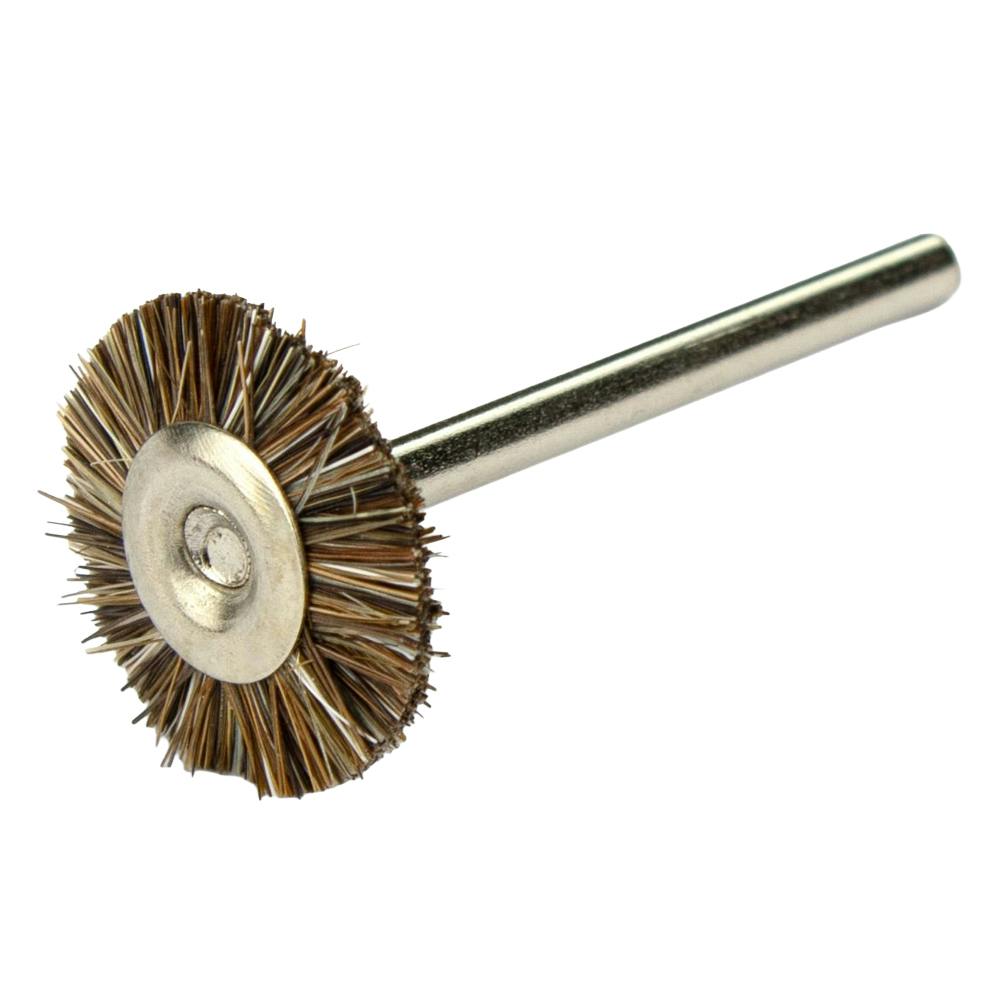 3/4" Dia. Medium Mounted Mini Bristle Brush Wheel with 1/8" Shank for Rotary Tools - Set of 2