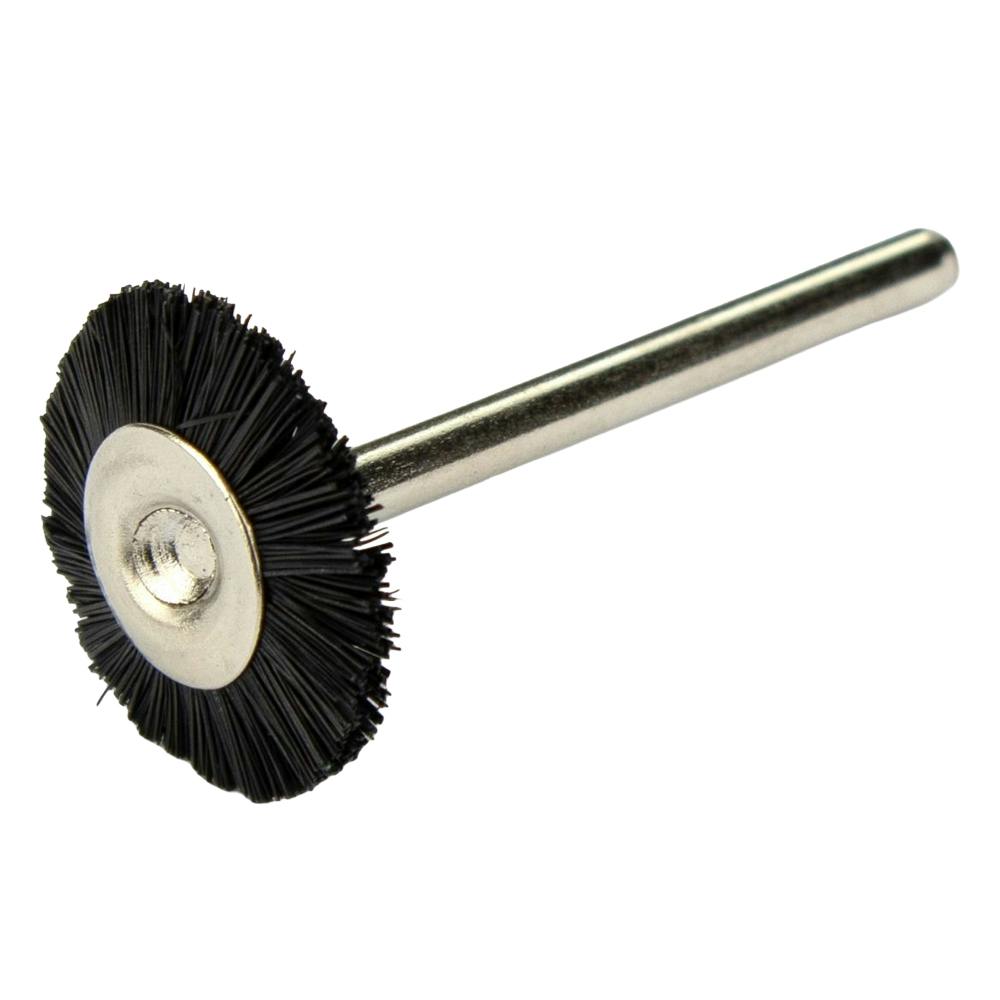 3/4" Dia. Coarse Mounted Mini Bristle Brush Wheel with 1/8" Shank for Rotary Tools - Set of 2