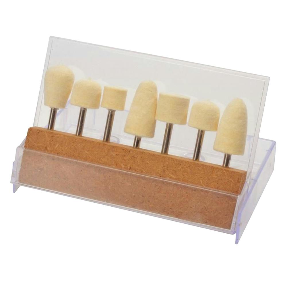 7-Piece Assorted Mini Felt Bob Set with 1/8" Shank for Rotary Tools