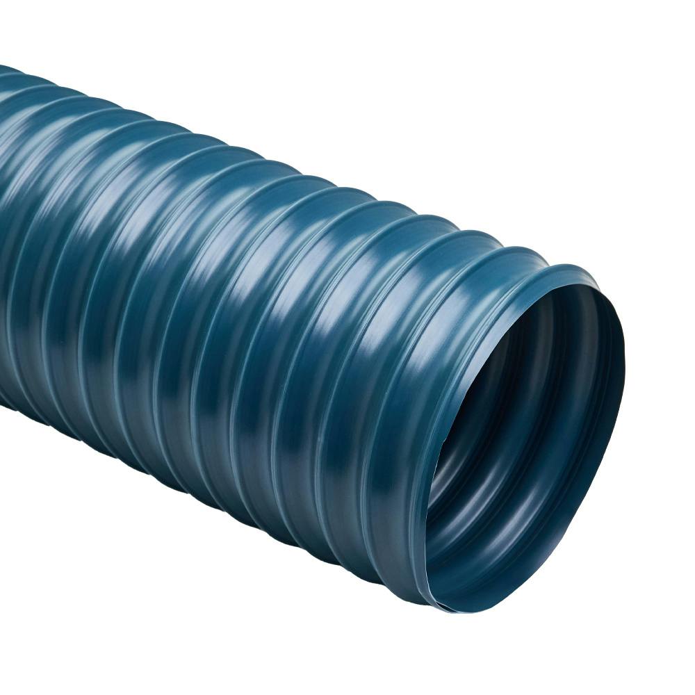 10" ID Flexadux® PV R-2 Light-Duty Blue PVC Hose with Spring Steel Wire Helix