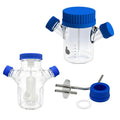 25mL Adjustable Hanging Bar Glass Spinner Flask Assembly with 38mm/18mm Black Caps