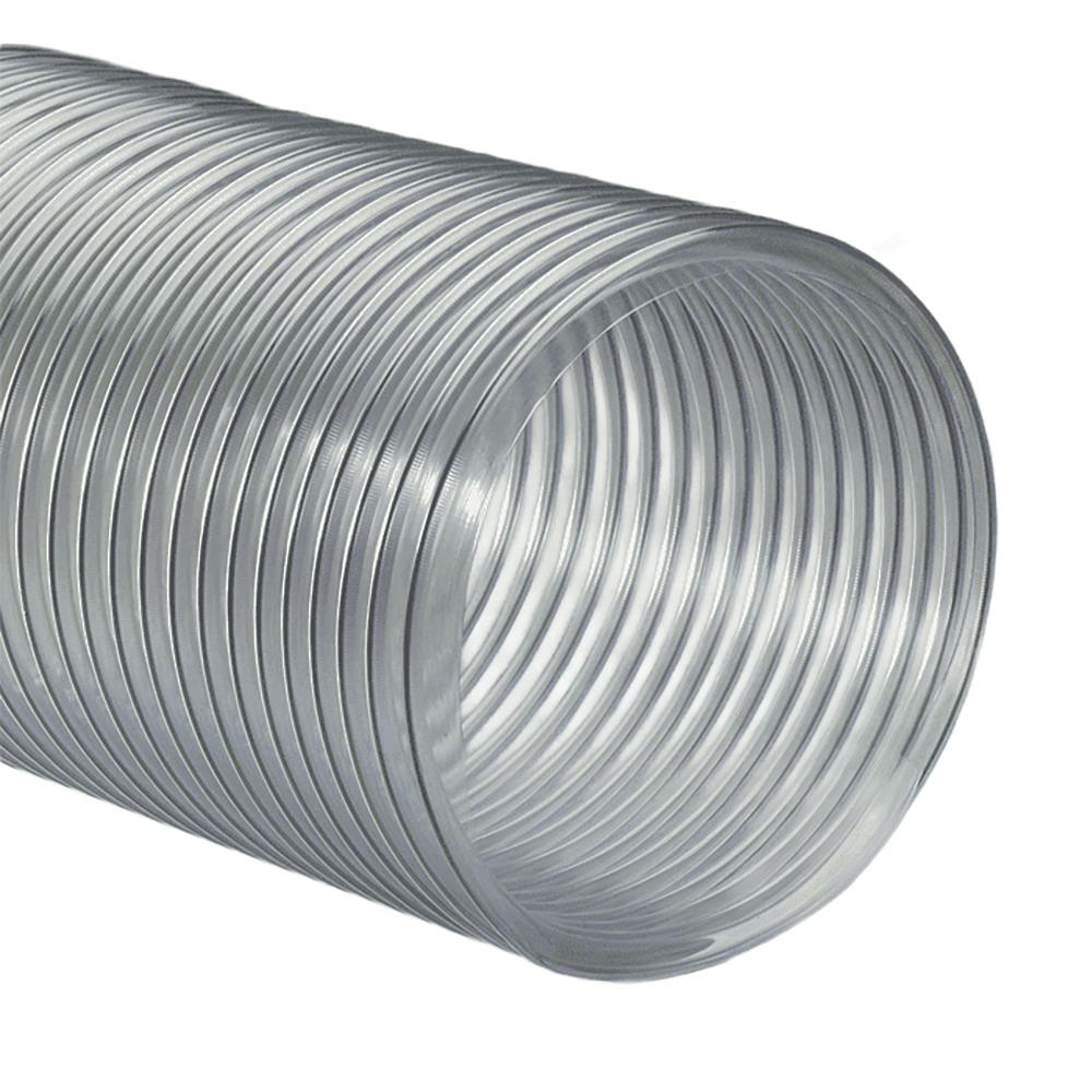 8" ID Flexadux® PV ADC Super Light-Duty Clear PVC Hose with Spring Steel Wire Helix