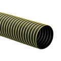 7" ID Flexadux® TR T-7W Medium-Duty Black TPR Hose with Spring Steel Wire Helix & Yellow Polypropylene Wearstrip