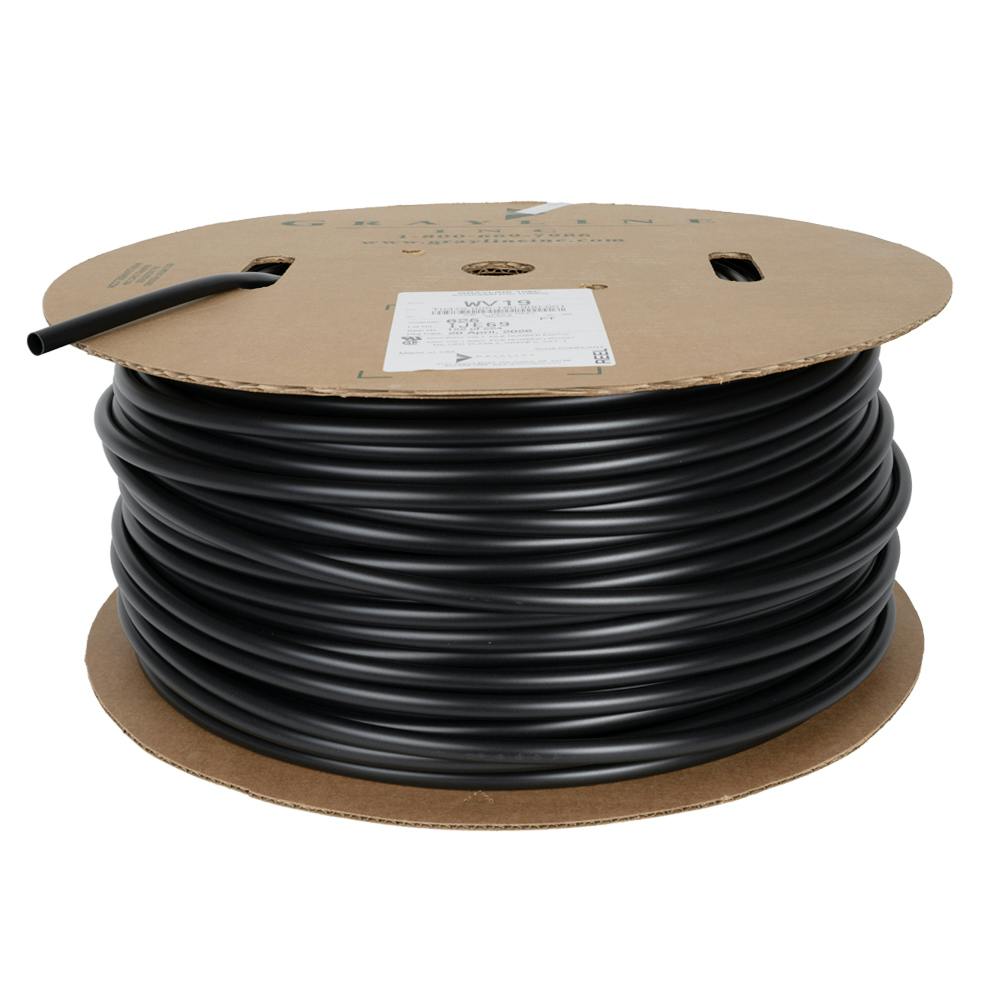 Black PVC Flame-Resistant Electrical Tubing for 0 AWG Wire - 0.33" Min. ID x 0.020" Wall