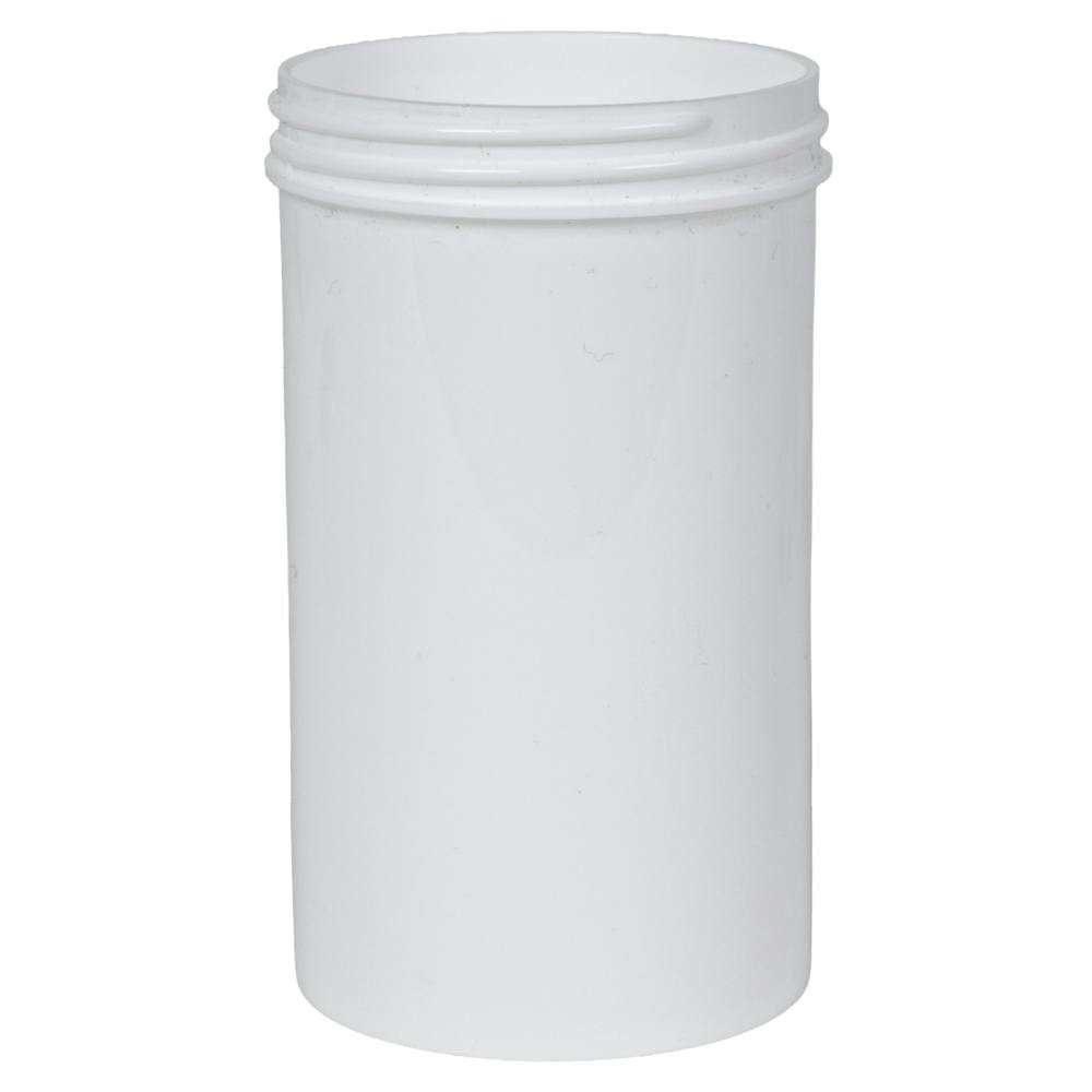 8 oz. White Polypropylene Straight-Sided Round Jar with 63/400 Neck (Cap Sold Separately)